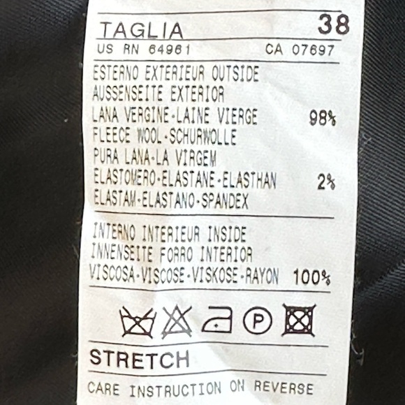 UNITED COLORS of BENETTON Classic 3 Button Wool Blazer Black Size 38 = US Size 2 - Picture 4 of 5